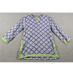 Roberta Roller Rabbit Women Top XXS Tunic‎ Floral Medallion Vented Lightweight